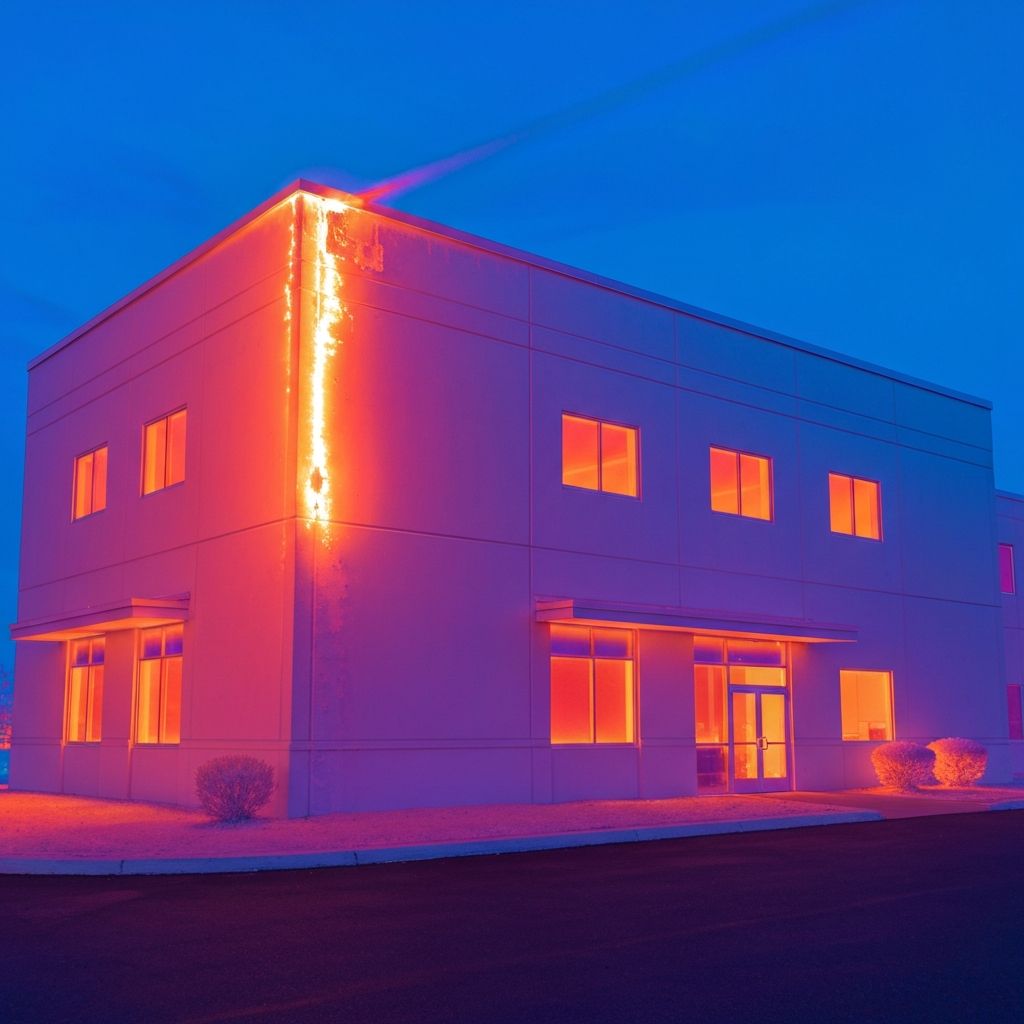 Thermal imaging leak detection in commercial building